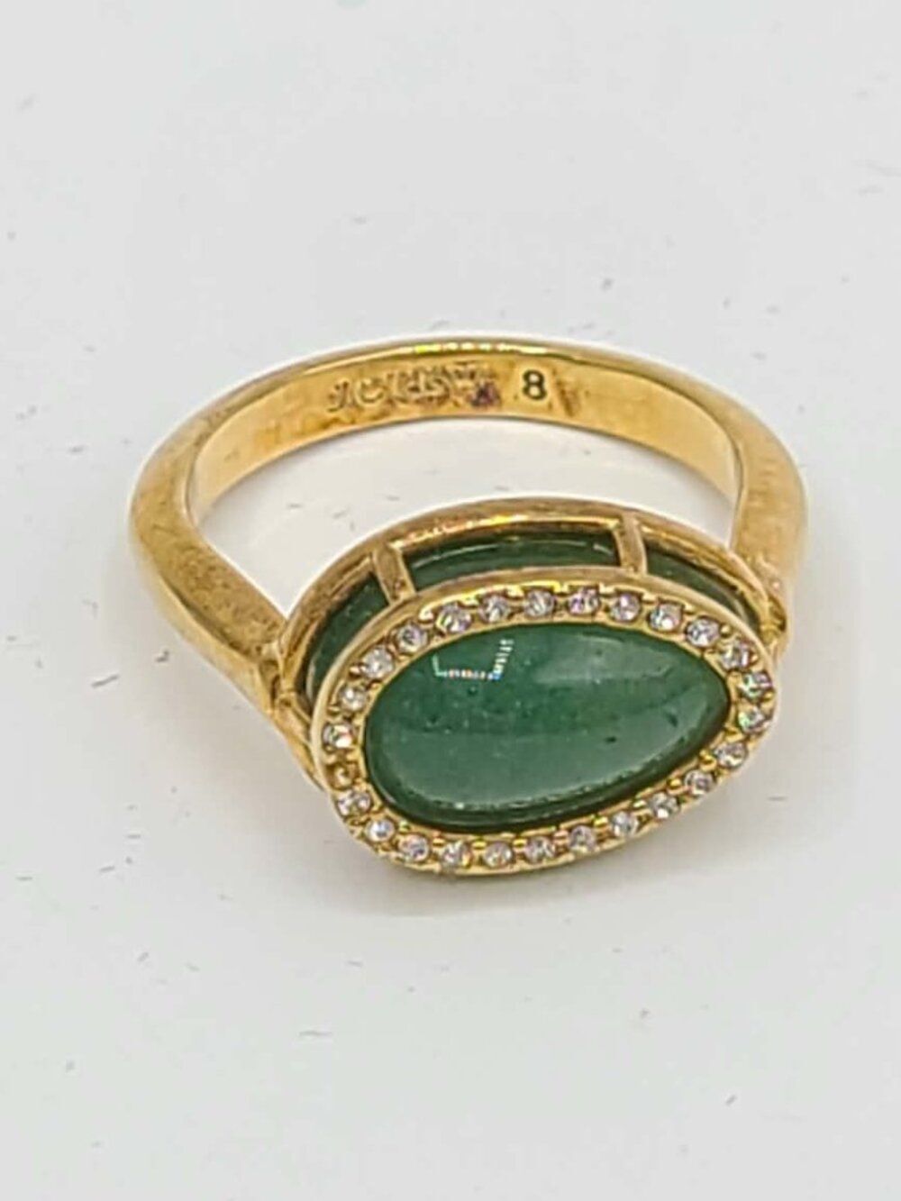 J Crew Jade Color Stone Ring size 8
